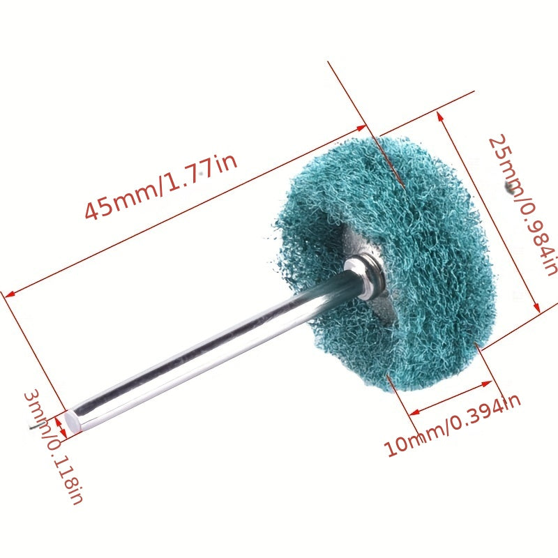 Abrasive Wheel Buffing Polishing Set 1 Inch 3mm Shank for Rotary Tool 25mm