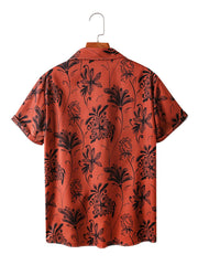 Men's Botanical Print Casual Resort Shirt