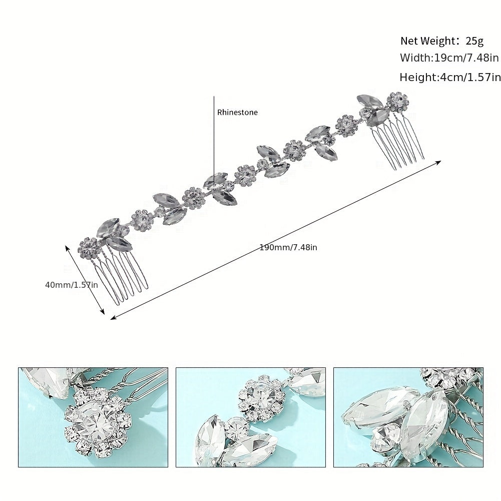 Rhinestone Sunflower Hair Comb Bridal Wedding Headwear
