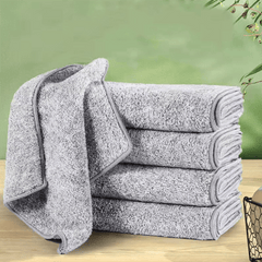 2pcs Microfiber Dish Cloths Absorbent Bamboo Charcoal Fiber Cleaning Cloth