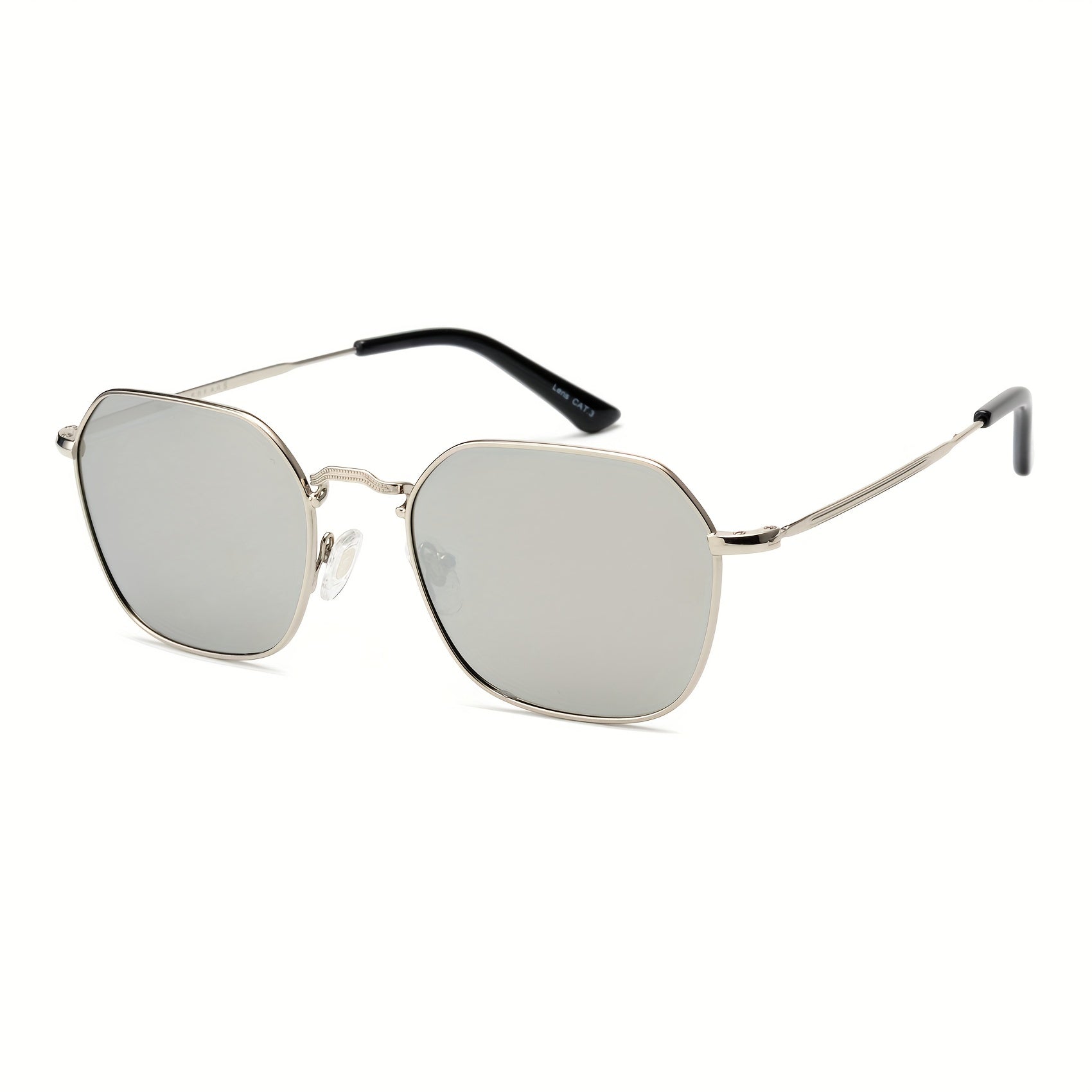 OUWEN Polarized Hexagon Square Sunglasses Small Polygon Aviators