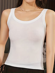 Ribbed Tank Top Sleeveless Crew Neck Women's Lingerie