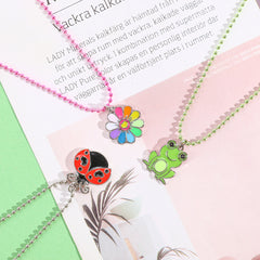 Children's Frog Ladybug Daisy Necklace Chain Jewelry