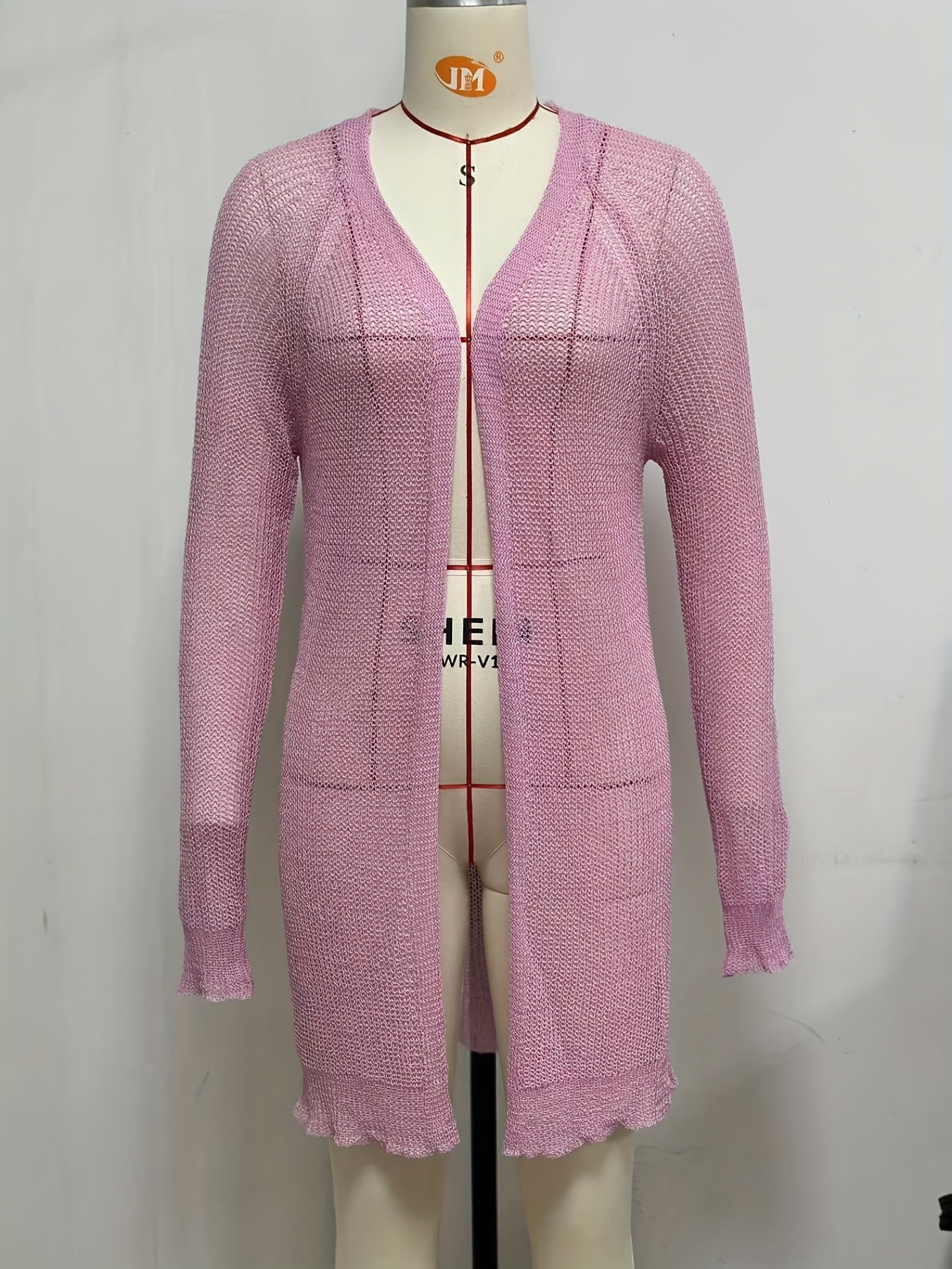 Open Front Solid Cardigan Long Sleeve Cardigan for Women