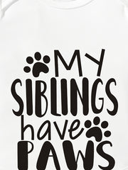 Baby Boys My Siblings Have Paws Onesie