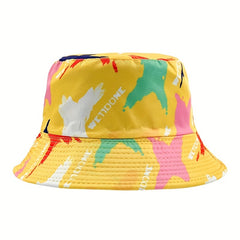Graffiti Print Reversible Bucket Hat Hip Hop Unisex Couple Basin Hat