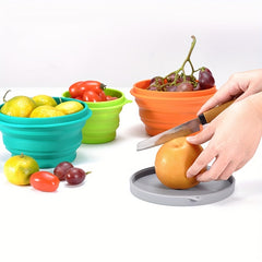 500ML Collapsible Silicone Bowl With Lid for Outdoor Camping
