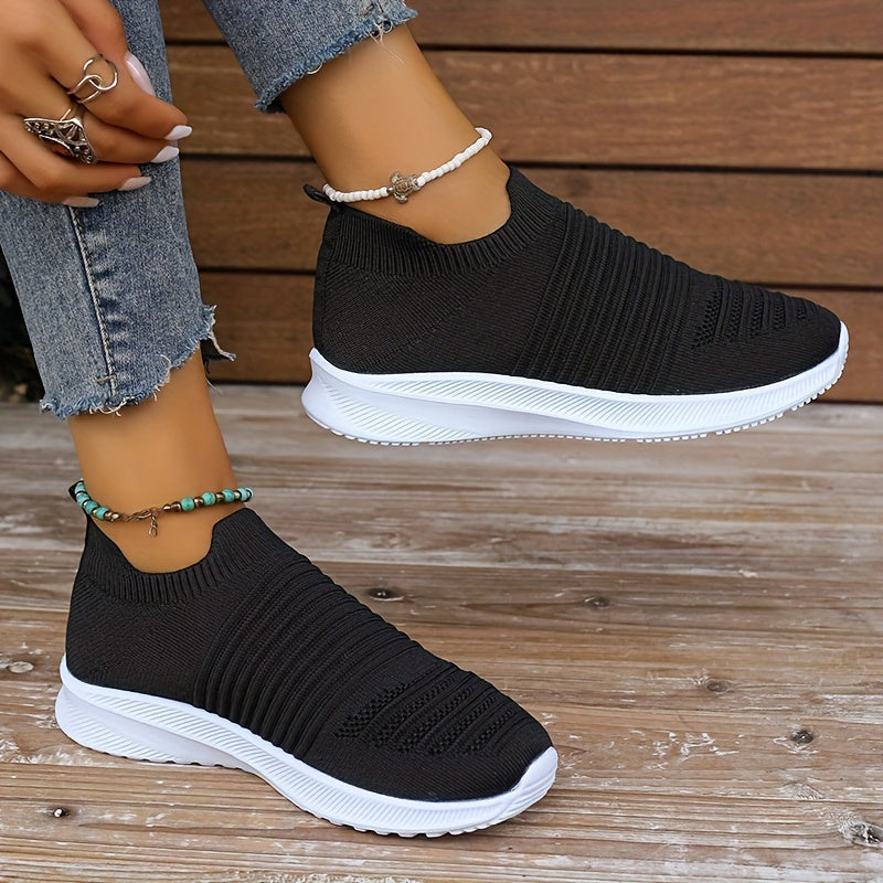 Women's Platform Walking Shoes Mesh Knit Casual Tennis Shoes