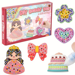 Kids DIY Dot Drill Pen Pearl Pen Toy Girl Sticker Puzzle