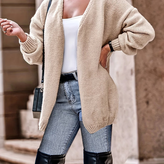 Casual Cardigan Women's Plus Long Sleeve Open Front