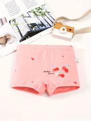 4 Pack Girls Cotton Boxer Shorts Cat Printed Underwear for Kids