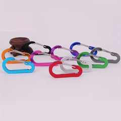 1pc Aluminum D Shape Climbing Snap Clip Lock Buckle Keychain Clips