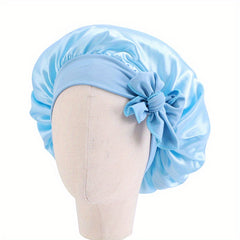 Satin Silk Bow Hair Bonnet for Toddler Boys Girls