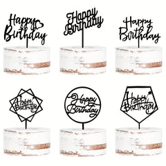 6pcs Happy Birthday Acrylic Cake Toppers