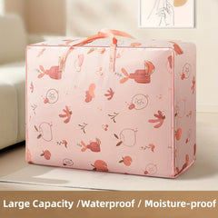 Pink Foldable Storage Bag Large Capacity Moving Box