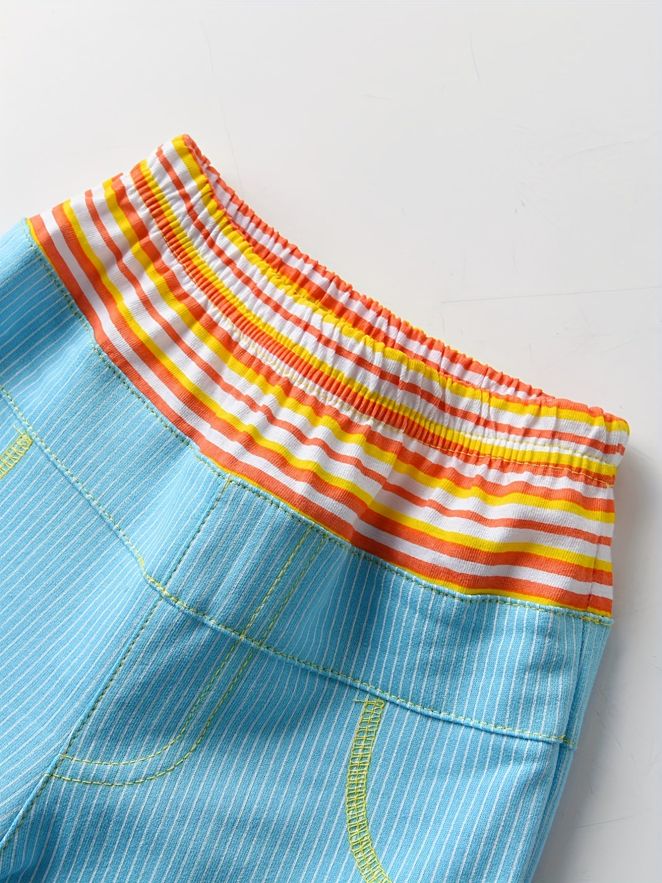 Boys Striped Block Long Pants Bottoms Casual Soft Comfortable Spring Autumn