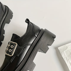 Women's Platform Loafers Retro Round Toe Shoes