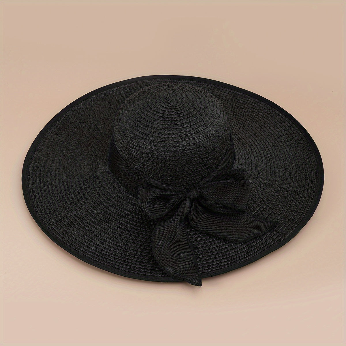 Oversized Brim Straw Hat Sun Protection Big Brim Hat Seaside Bow Beach Hat