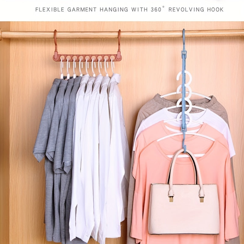 2pcs Nine Holes Magic Clothes Hanger Multifunctional Wardrobe Storage Hanger