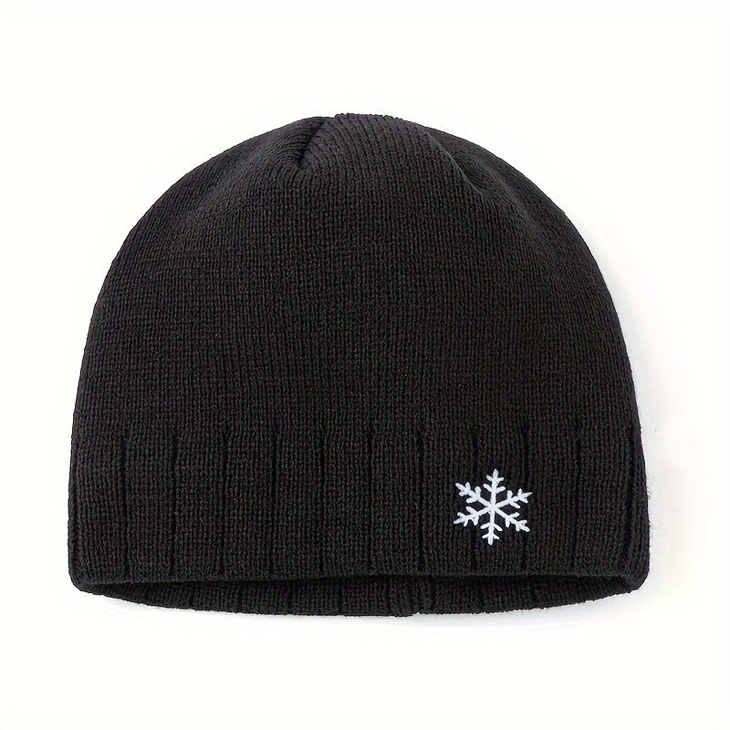 Snowflake Knit Cap Winter Ear Protection Hat Warm Beanie