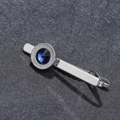 Round Zircon Collar Clip Shirt Suit Tie Clip For Men