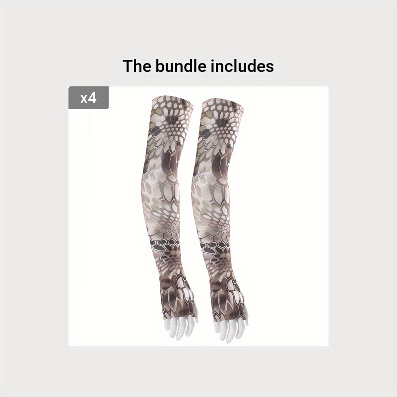 Camouflage Ice Silk Sunscreen Sleeves for Outdoor Activities Unisex