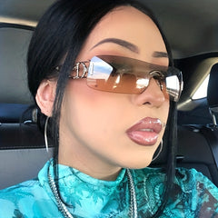 Y2K Wrap Around Sunglasses Gradient UV400 Sun Shades