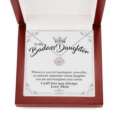 Badass Daughter Crown Necklace - Birthday Gift