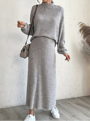 High Neck Jumper & Skirt 2 Piece Set