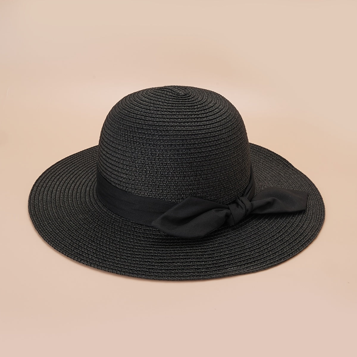 Summer Straw Hat Travel Beach Hat Bow Sun Hat UV Protection