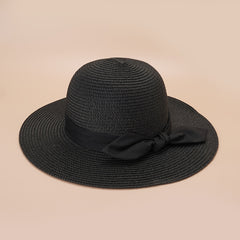 Summer Straw Hat Travel Beach Hat Bow Sun Hat UV Protection