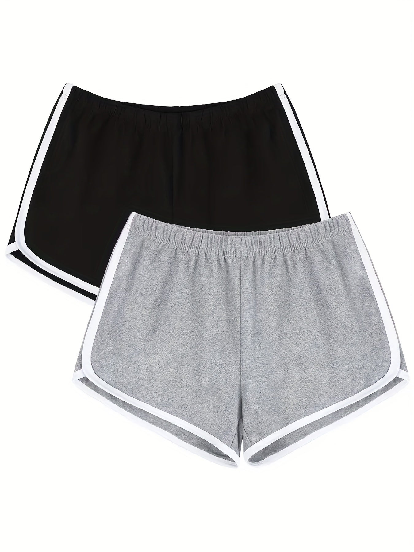 Colorblock Trim Lounge Bottoms Elastic Waistband Shorts