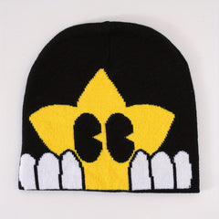 Star Jacquard Cartoon Beanie Warm Knitted Hat Unisex Skull Hat