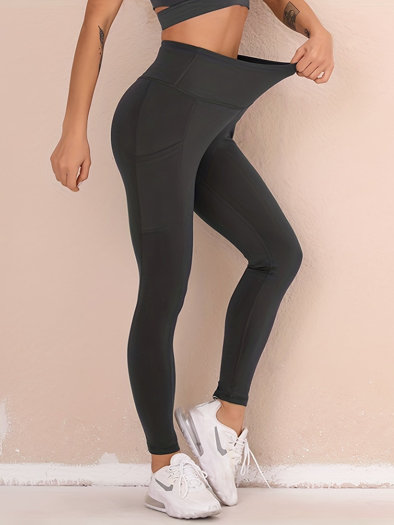 Pocket Skinny Leggings High Waist Lifting Leggings Women's Clothing