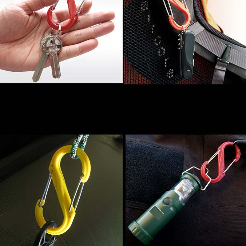 6pcs Colorful Keychain Keyring S-shaped Buckle Outdoor Camping Hiking Travel