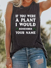 Letter Print Tank Top Summer Sleeveless Top Women's Clothing