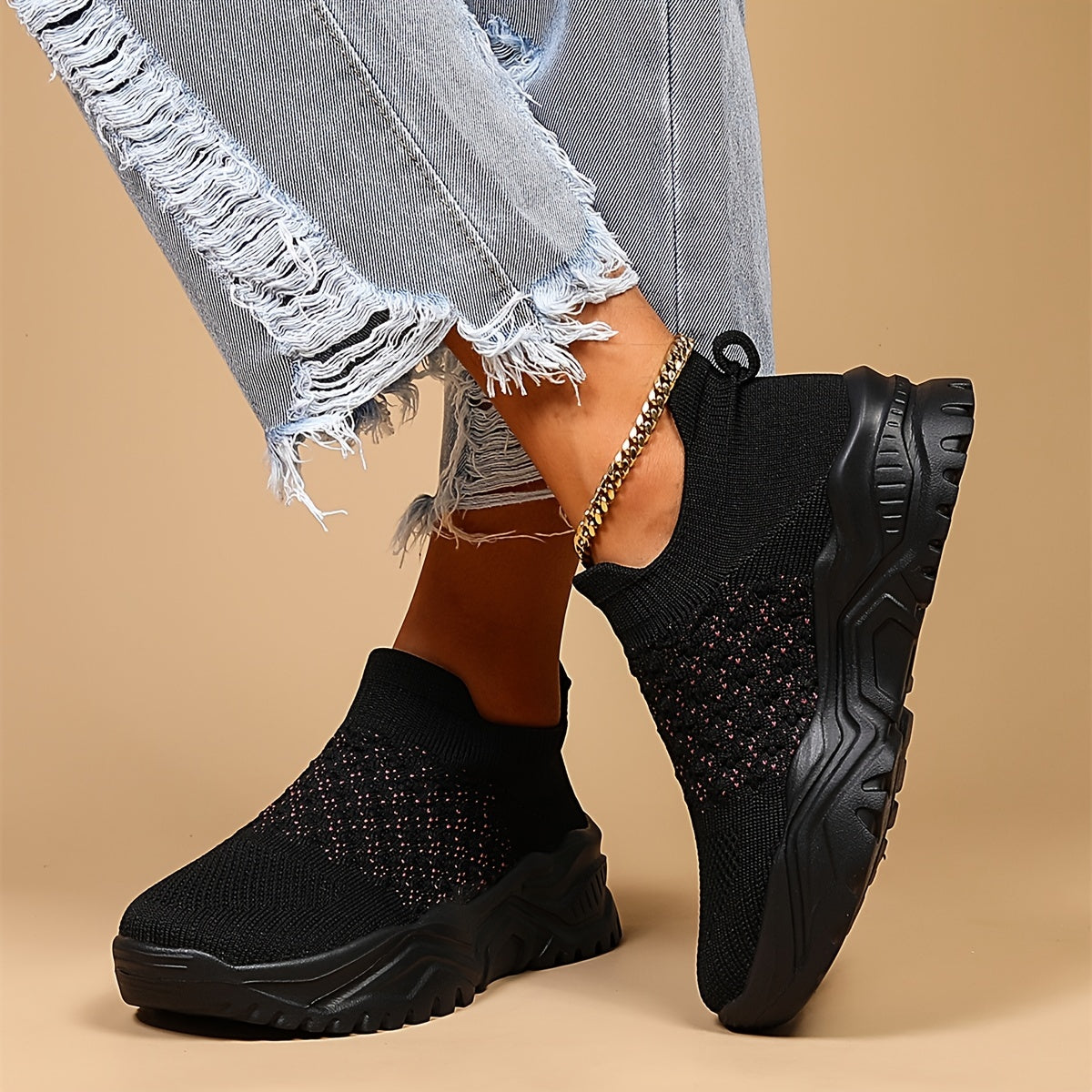 Women's Breathable Knit Sneakers Lightweight Comfy Casual Shoes