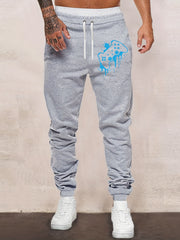 Gamepad Print Men's Drawstring Sweatpants With Pockets Jogger Pants