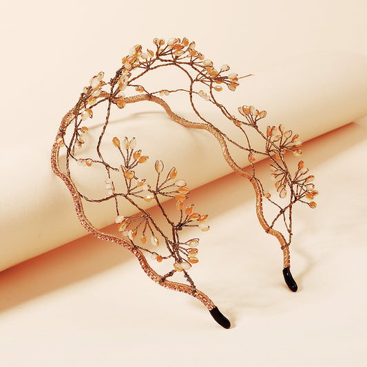 Beaded Crystal Mesh Boho Headband Hair Accessory