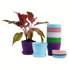 10pcs Plastic Planters Modern Decorative Gardening Containers for Home Garden