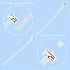 10pcs Hanging Display Strips with Hooks and Label Header