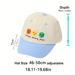 Kids Boys Happy Every Sunscreen Baseball Cap With Ears