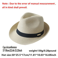Women's Khaki Straw Fedora Sun Hat