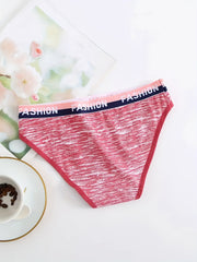 6pcs Letter Print Briefs Stretchy Intimates Panties Women's Lingerie