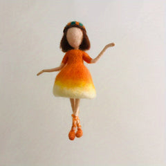 Orange Fairy Wool Felt DIY Material Gift Doll Decoration