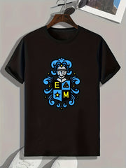 Knight Pattern Print Men's Sports T-shirt for Fitness Activities