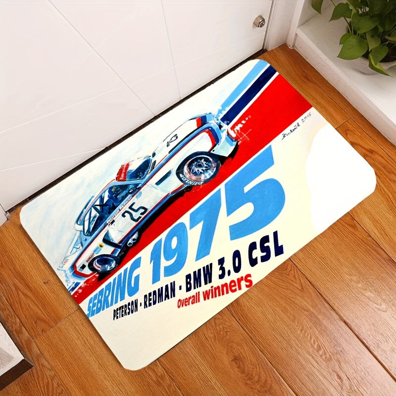 1pc Racing Pattern Carpet Home Kitchen Area Rug Non-slip Foot Mat