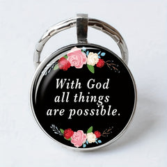Boy's Keychain Retro Pink Flower For Boys Bag Accessories