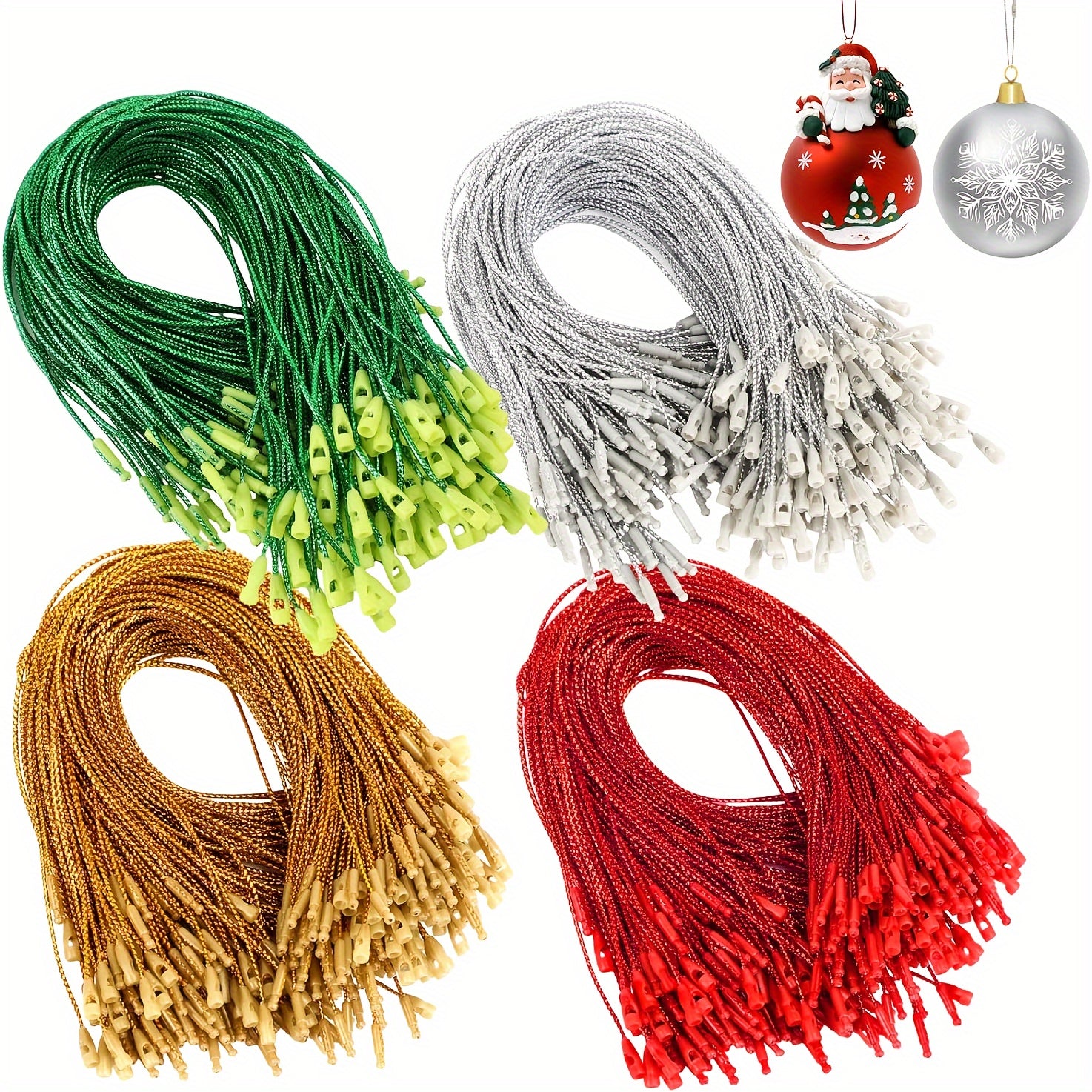 Christmas Ornament Hooks 100pcs Ornament Hangers With Snap Ornament String
