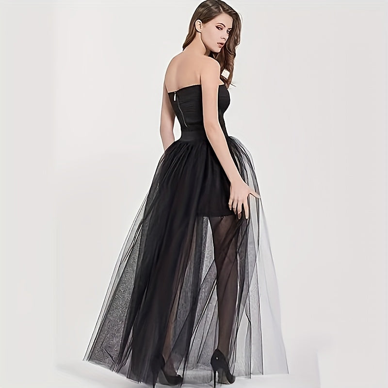 Three Tiered Wedding Skirt Adjustable Waist Soft Net Formal Party Bridal Prom